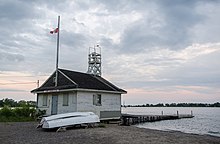 Cherry Beach Park is a municipal park and beach along the waterfront. Cherry Beach Park (37949679394).jpg