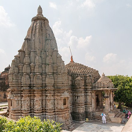 The Samadhishvara Shiva Temple in Chittor Fort is identified with the Tribhuvana-Narayana or Bhoja-svamin temple attributed to Bhoja. The original temple has been renovated several times since its construction.