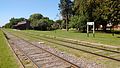 Vista de la estación y su cartel de la ciudad