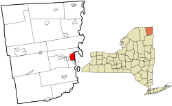Clinton County New York incorporated and unincorporated areas Plattsburgh highlighted.svg