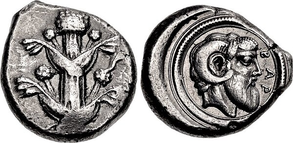 Coin minted in Barca in the Achaemenid Empire (475–435 BC)