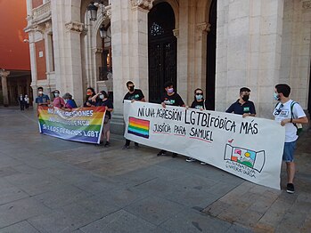 Faixas contra a homofobia na manifestação de Valladolid