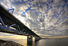 The 8-km Øresund bridge leading to Malmö in Sweden