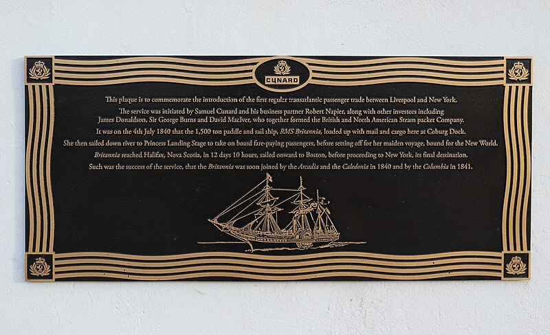 File:Cunard plaque, The Coburg.jpg