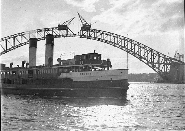 Dee Why in the early 1930s with the Sydney Harbour Bridge under construction