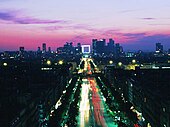 The Grande Arche seen from the Arc de Triomphe on the Axe historique