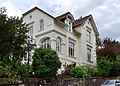 Residential house, front garden retaining wall, gate