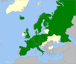 Euroopan maat, joissa lajia tavataan