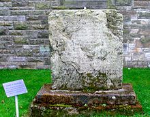 Remnants of the original memorial at Drumclog Memorial Church. Drumclog battle memorial.JPG