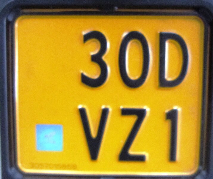 File:Dutch license plate for Moped.JPG