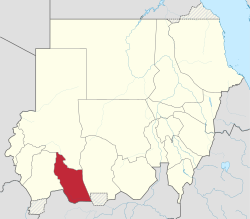 Itä-Darfurin sijainti Sudanissa.