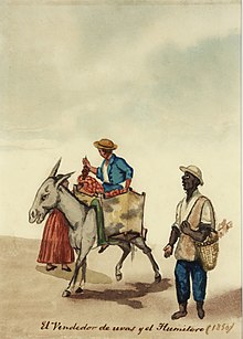 Продавец винограда и Humitero (акварель Панчо Фиерро, 1850)