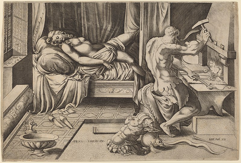 File:Enea Vico after Parmigianino, Venus Reclining with Vulcan at His Forge, 1543, NGA 53295.jpg