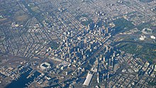 The city of Melbourne, the division's namesake Flying over Melbourne 2.jpg