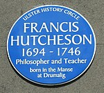 Plaque on Guildhall to Francis Hutcheson Francis Hutcheson plaque.jpg