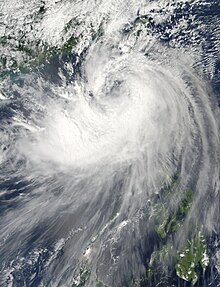 Tropical Storm Fung-wong at peak intensity on September 20 Fung-wong Sept 20 2014 0535Z.jpg