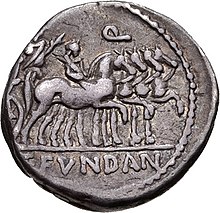 Gaius Fundanius, denarius reverse, 101 BC, RRC 326-1.jpg