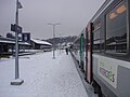 A train waiting at the station