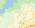 Blank map of the Rhine valley region and North Eastern France