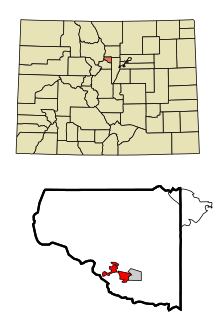 Gilpin County Colorado Incorporated and Unincorporated areas Central City Highlighted.svg