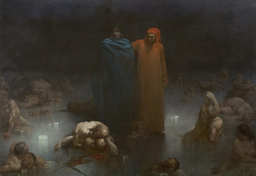 Dante et Virgile dans le neuvième cercle de l'Enfer (1861)