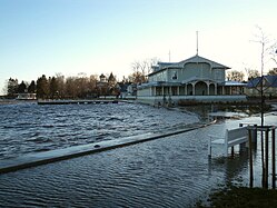 Tulva Haapsalun promenadilla 26. joulukuuta 2011