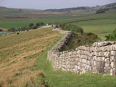 A section of Hadrian's Wall marking the border of Roman Britain