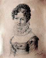 Henriette Seyler (1805–75), datter av Ludwig Erdwin Seyler og Anna Henriette Gossler, tegnet av søsteren Molly (1822)