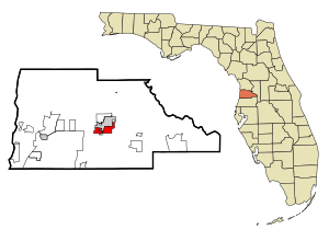 Hernando County Florida Incorporated and Unincorporated areas South Brooksville Highlighted.svg