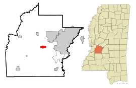 Hinds County Mississippi Incorporated and Unincorporated areas Raymond Highlighted.svg