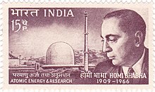 Bhabha on a 1966 stamp of India Homi Jehangir Bhabha 1966 stamp of India.jpg