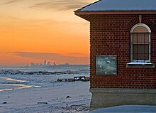 Cleveland's skyline viewed from Huntington Beach in the winter Huntington Beach.jpg