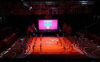 Opening ceremony of 37th FIG Rhythmic Gymnastics World Championships Ilham Aliyev attended opening ceremony of 37th FIG Rhythmic Gymnastics World Championships in Baku 15.jpg