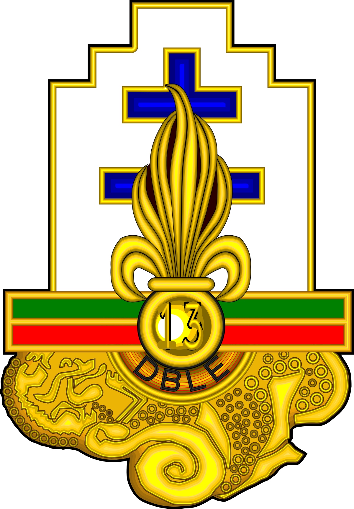 insigne de béret du 13°DBLE 13°Demi Brigade Légion Étrangère DJIBOUTI 