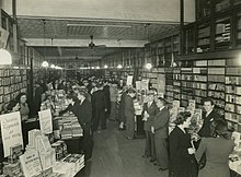 Interior of a store in 1946, Sydney Interior of Angus and Robertson booksellers, Castlereagh Street, Sydney, 1946 - photographer Bradford Pty Ltd (4880862886).jpg