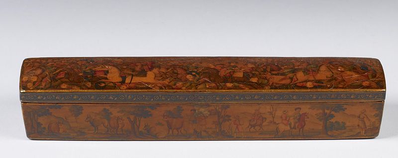 File:Iranian - Penbox with Battle Scenes and Pastoral Scenes - Walters 677 (2).jpg