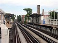 Irving Park Station on the CTA Brown Line, Chicago, Illinois.