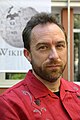 Jimmy Wales at the Wikimania conference in Frankfurt, August 2005. (Courtesy Andrew Lih/Wikimedia)