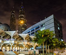 KLCC District Cooling in January 2014 with As Syakirin Mosque and Petronas Twin Towers to the left KLCC District Cooling (Kuala Lumpur) in 2013.jpeg