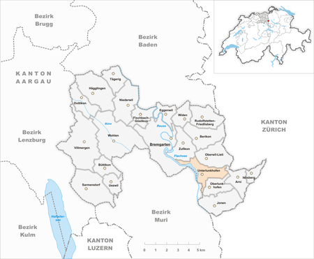 Karte Gemeinde Unterlunkhofen 2014