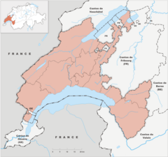 Mapa lokalizacyjna Vaud