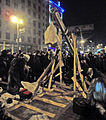 Trabocco eretto da scioperanti ucraini a Hrushevsky Street a Kiev, 2014.