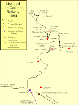 Liskeard and Caradon Railway vuonna 1884.