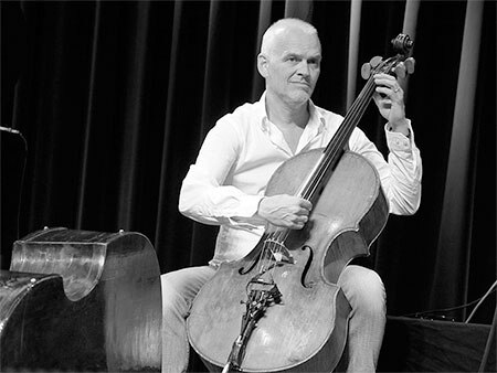 Lars Danielsson, playing the cello.