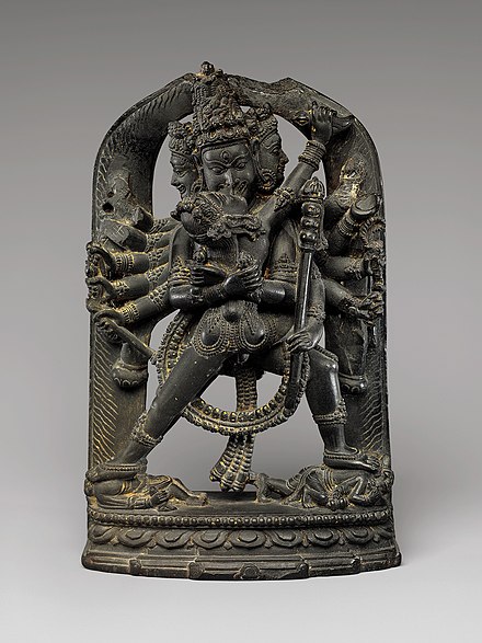 Twelve-Armed Chakrasamvara and His Consort Vajravarahi, ca. 12th century, India (Bengal) or Bangladesh