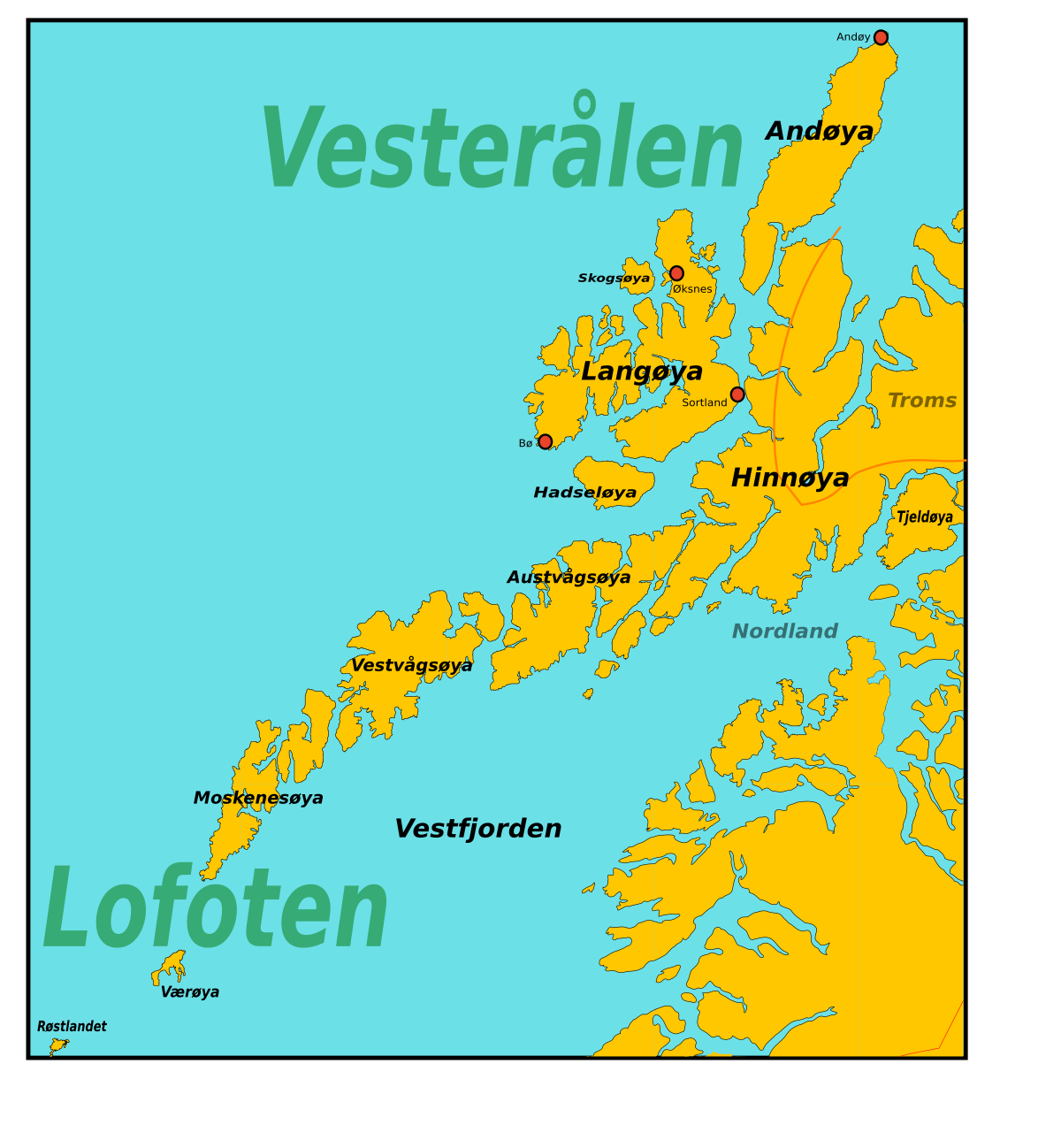vesterålen kart Vestfjorden Wikipedia vesterålen kart