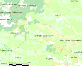 Mapa obce Montpezat-sous-Bauzon