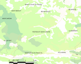 Mapa obce Festes-et-Saint-André