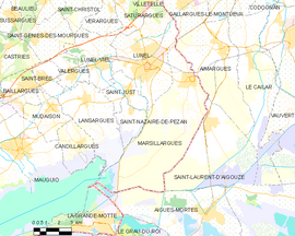 Mapa obce Marsillargues