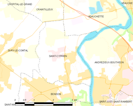 Mapa obce Saint-Cyprien